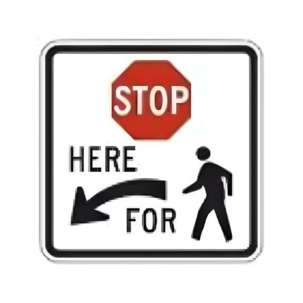 Stop Here for Pedestrians symbol