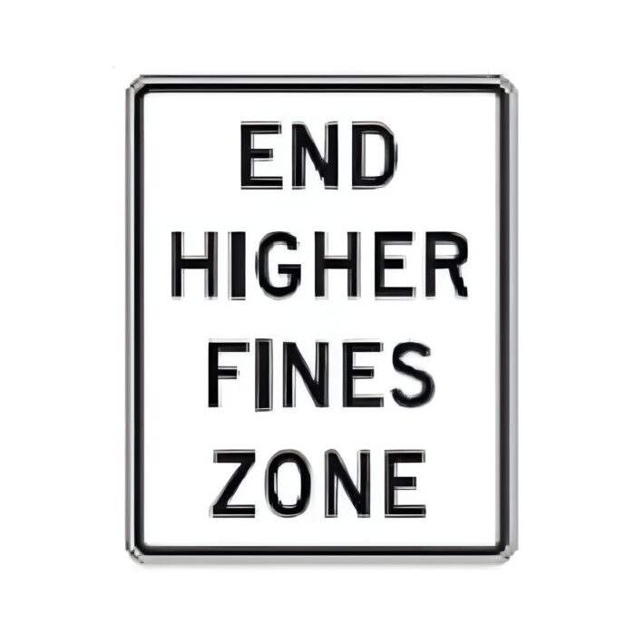 End Higher Fines Zone - The Traffic Sign Store