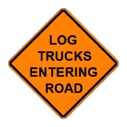 Log Trucks Entering Road