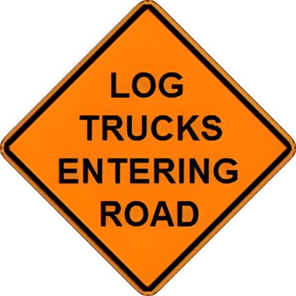 Log Trucks Entering Road
