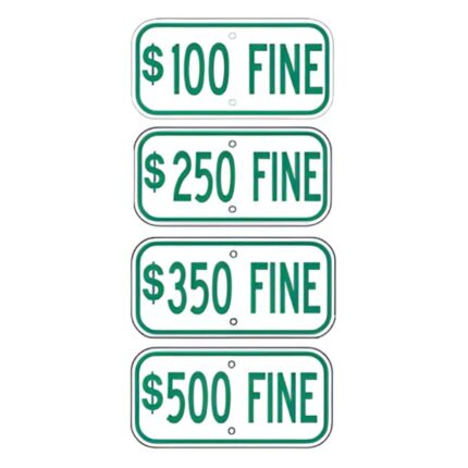 $100, $250 or $350 Handicap Fine