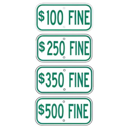 $100, $250 or $350 Handicap Fine