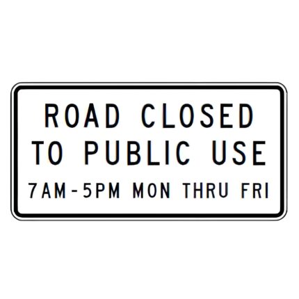 Road Closed to Public Use with Times