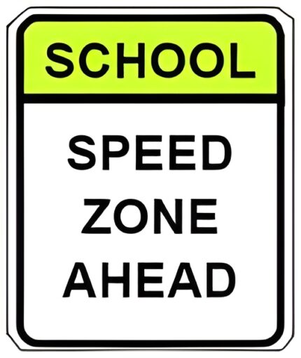 School Speed Zone Ahead