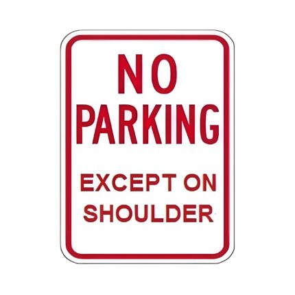 No Parking Except on Shoulder