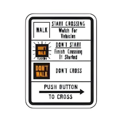 Educational Crosswalk Sign with Arrow