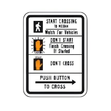 Educational Crosswalk Sign with Arrow