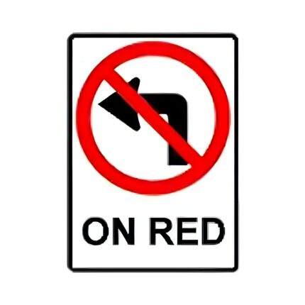 No Left Turn symbol On Red
