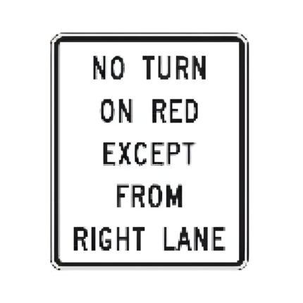 No Turn On Red From Right Lane