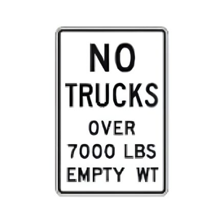 No Trucks Over XXX Empty Weight